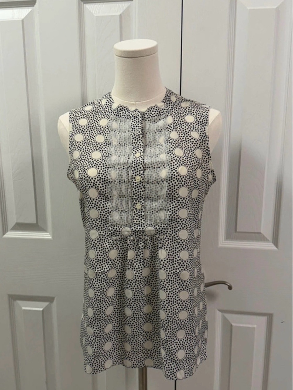 J.Crew Polka Dot Sleeveless Blouse Size 00